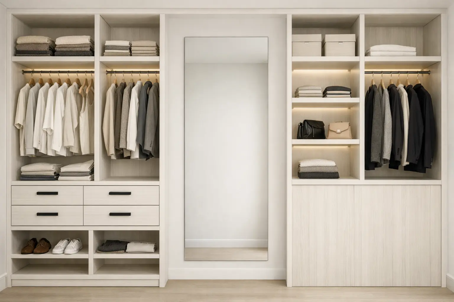 Sala de estar de lujo con diseño minimalista orgánico que destaca un ventanal tipo Crittall Habitare Integral