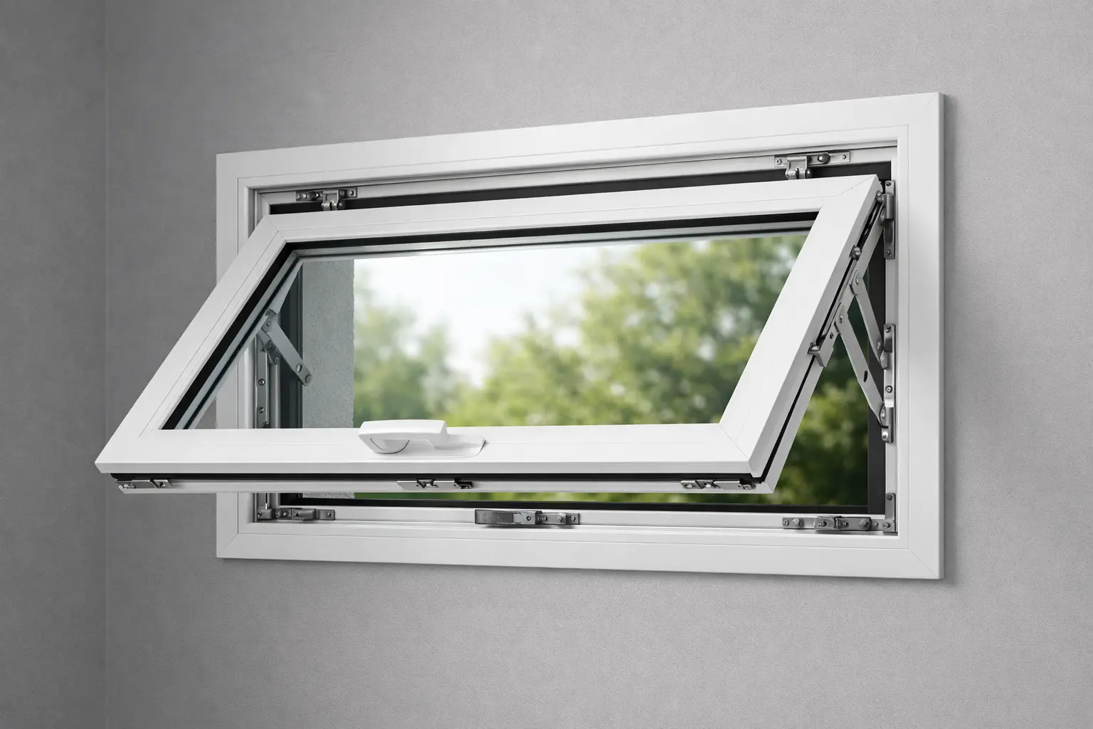 Corte técnico de puerta de PVC corrediza de alto rendimiento con doble vidrio templado y aislamiento térmico de Habitare Integral.